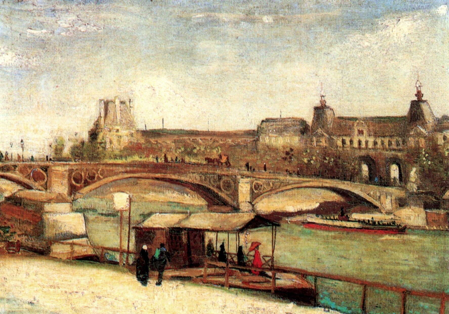 Картина Ван Гога Вид на мост Каррусель и Лувр 1886
